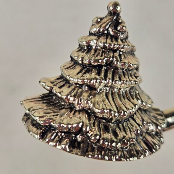 Silver Toned Metal Christmas Tree Candle Snuffer Gifts Holiday Winter Season - Picture 4 of 9